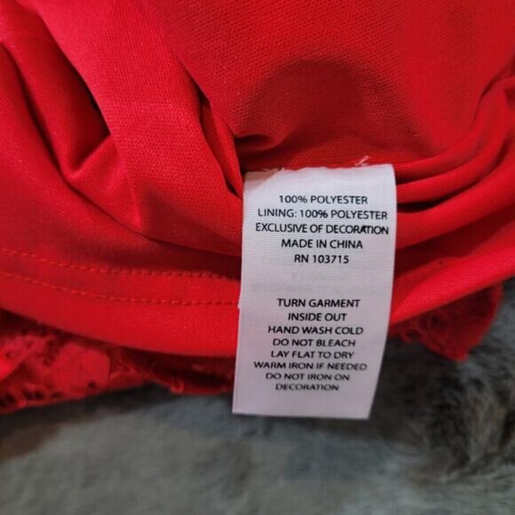 Nanette Lepore Red Lace Smock Blouse - Size Extra Large - Picture 8 of 11